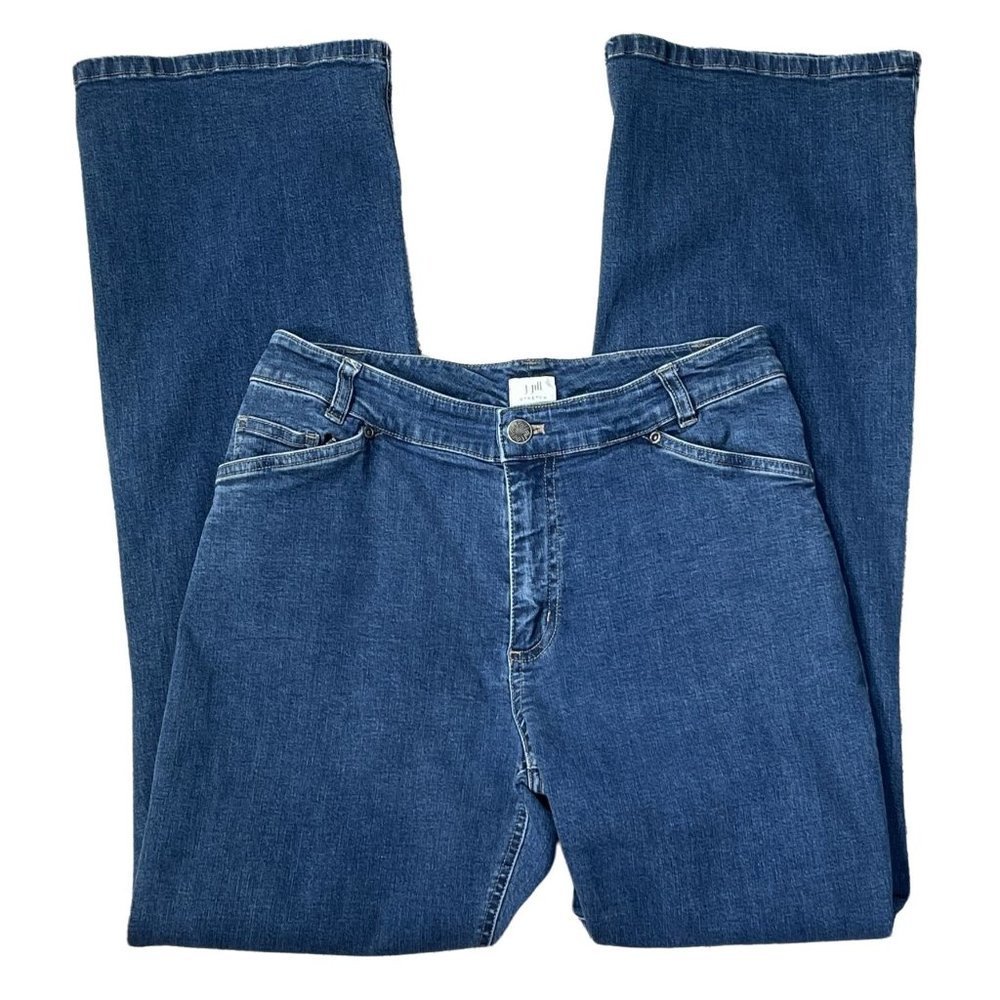 J. Jill Stretch Medium Wash Wide Leg Mid-Rise Denim Jeans Size 4 - Picture 1 of 7